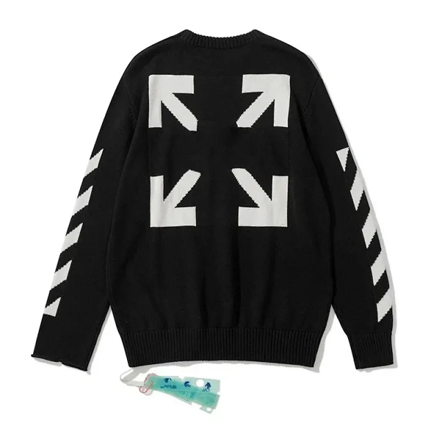 Off-White Knitwear Crewneck knit sweater with graphic intarsia product detail image 5