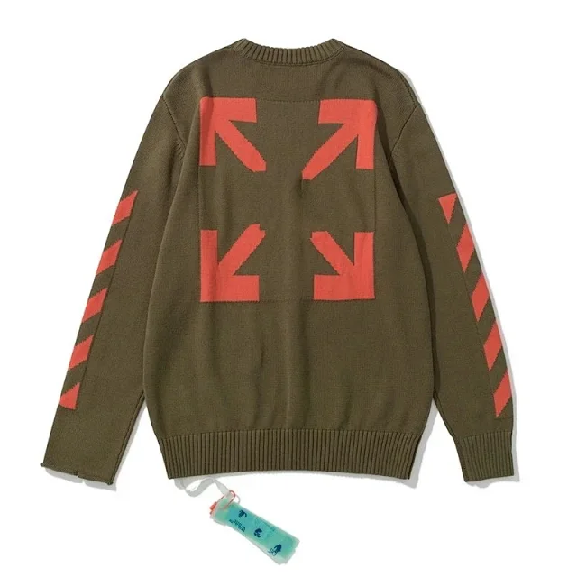 Off-White Knitwear Crewneck knit sweater with graphic intarsia product detail image 7