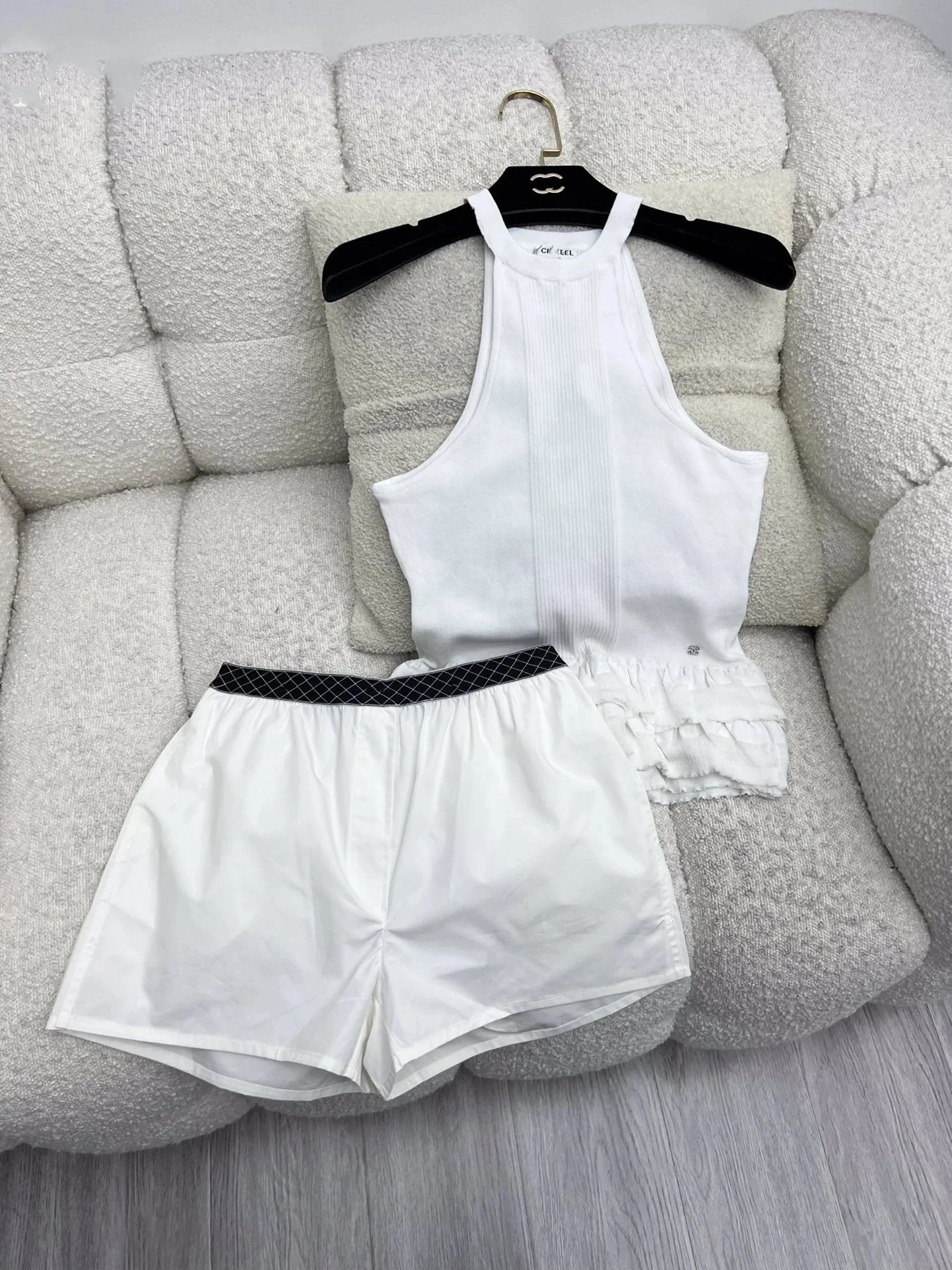 Prada Re-Nylon Triangle Logo Black Bikini Top and A-Line Skirt Set - 3