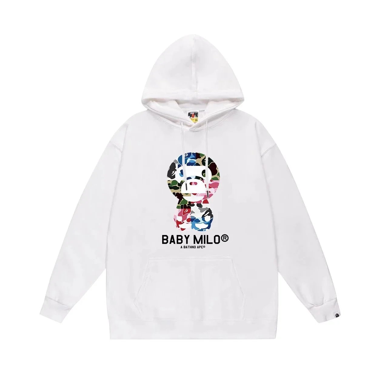 A Bathing Ape Baby Milo Multicolor Camo Hoodie Gray - 9