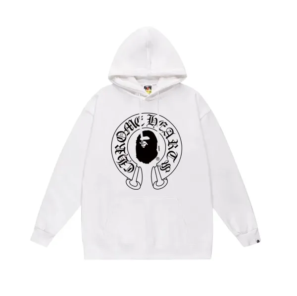 A Bathing Ape Colorful Ape Head Graphic Hoodie Gray - 12