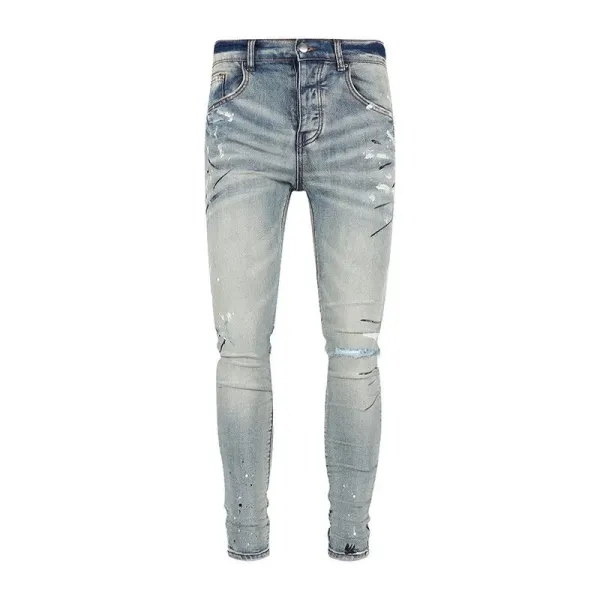Amiri Paint Splatter Black Slim Fit Jeans - 2