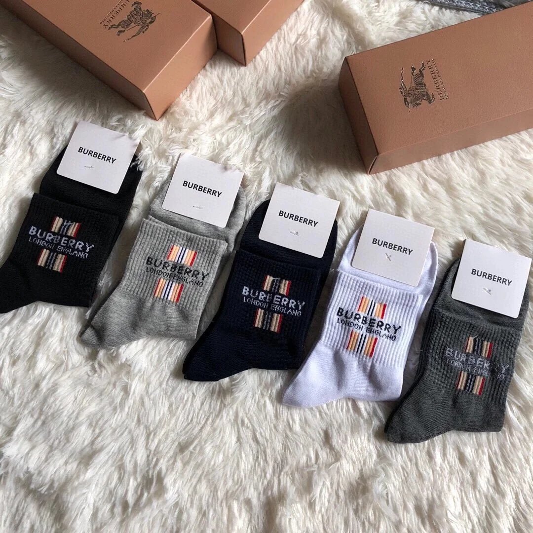 Burberry Logo Patch Socks Multicolor Socks - 7