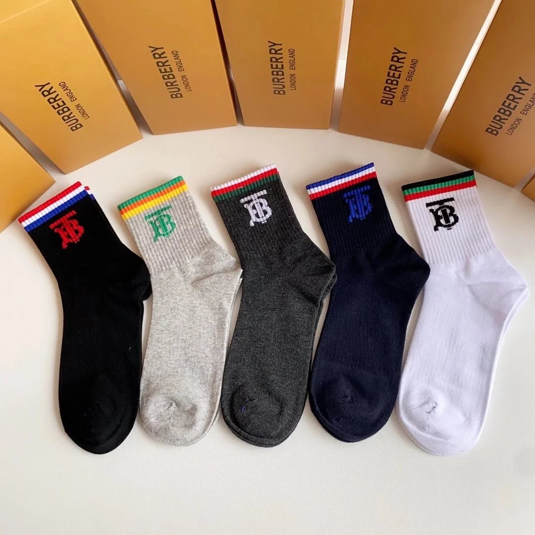 Burberry Logo Patch Socks Multicolor Socks - 8