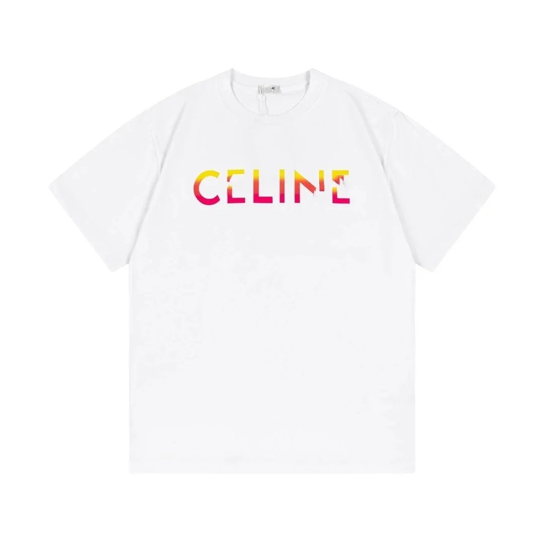 Celine Logo Graphic Print White T-Shirt - 12