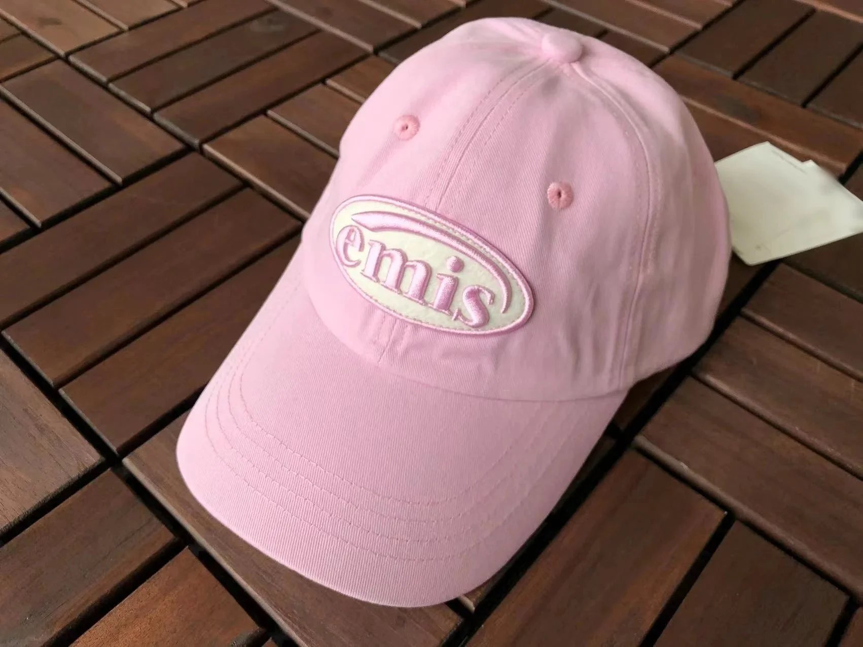 Design Emis Logo Embroidered Baseball Cap White Baseball Cap - 5
