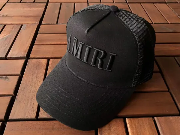 Amiri Embroidered Logo Trucker Cap Black Baseball Cap - 1