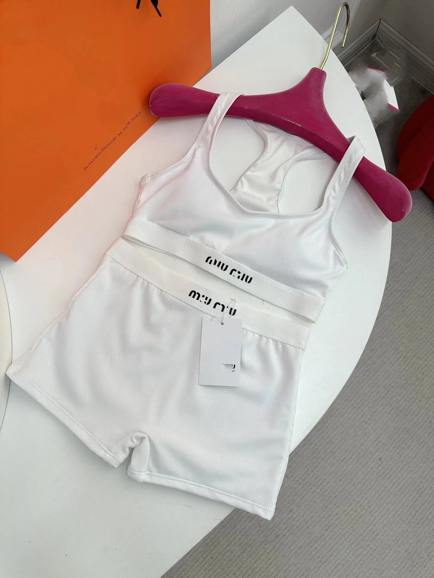 Prada Re-Nylon Triangle Logo Black Bikini Top and A-Line Skirt Set - 13