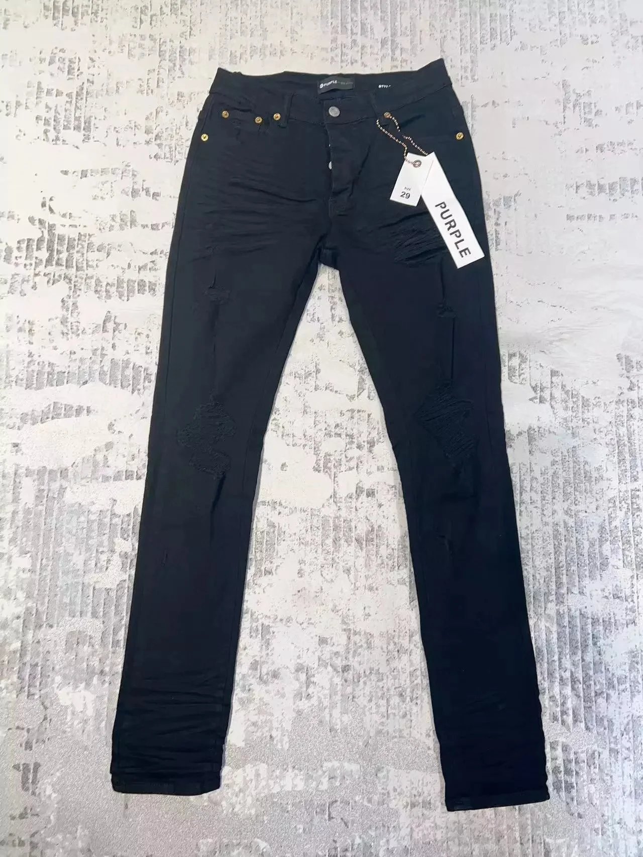 Amiri Distressed Black Slim Fit Jeans - 7