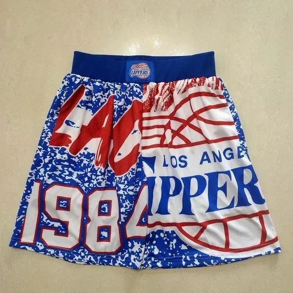 NBA Los Angeles Clippers 1984 Retro Basketball Shorts Multicolor Shorts - 1