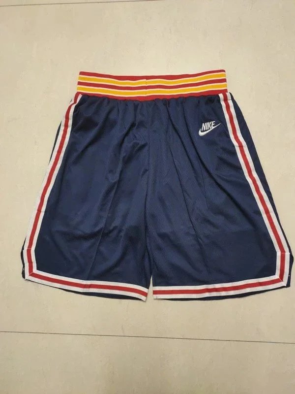 Nike Mesh Basketball Shorts Navy with Red and Yellow Stripes - 12