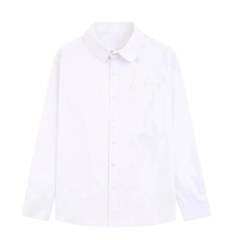 Design Script Logo Black Button-Up Shirt - 4