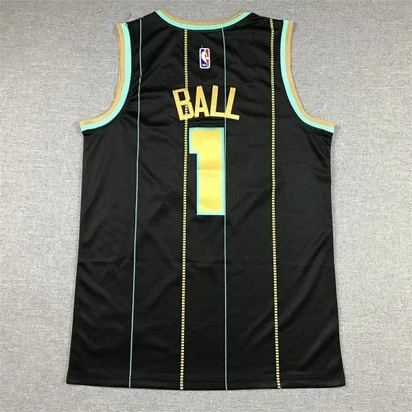 Mitchell & Ness Charlotte Hornets pinstripe basketball jersey product detail image 8