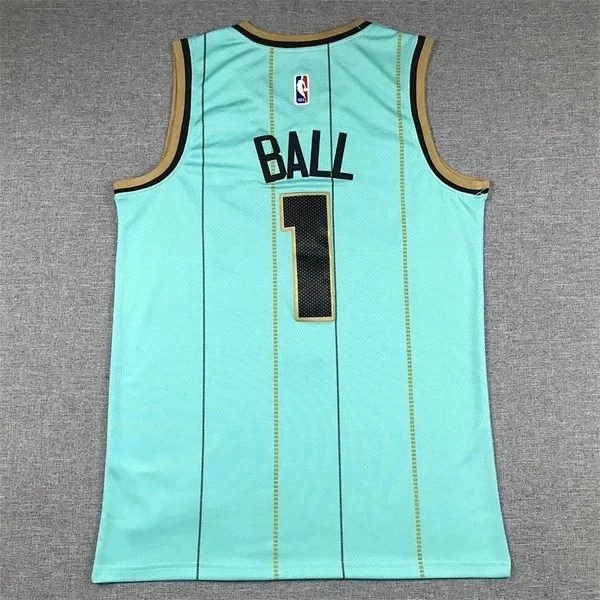 Mitchell & Ness Charlotte Hornets pinstripe basketball jersey product detail image 11