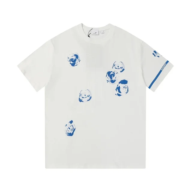 Burberry T-Shirts Short-Sleeve Polo with Striped Collar and Equestrian Knight Embroidery product detail image 24
