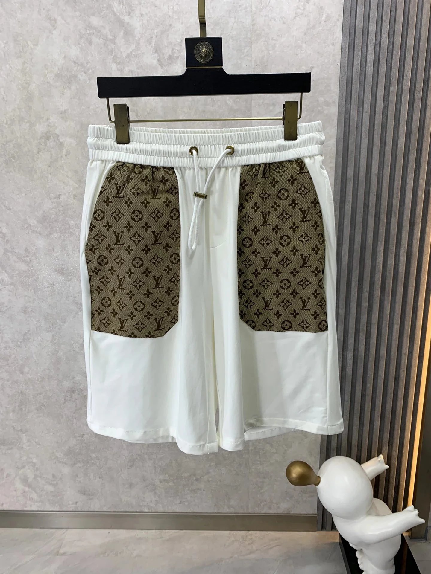 Kaws x Unidentified Brand Patchwork Print Drawstring Shorts Black - 11