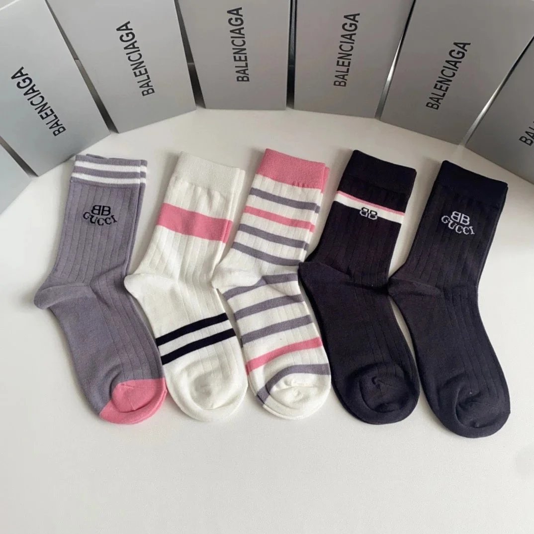Gucci BB Logo Striped Crew Socks Multicolor - 11