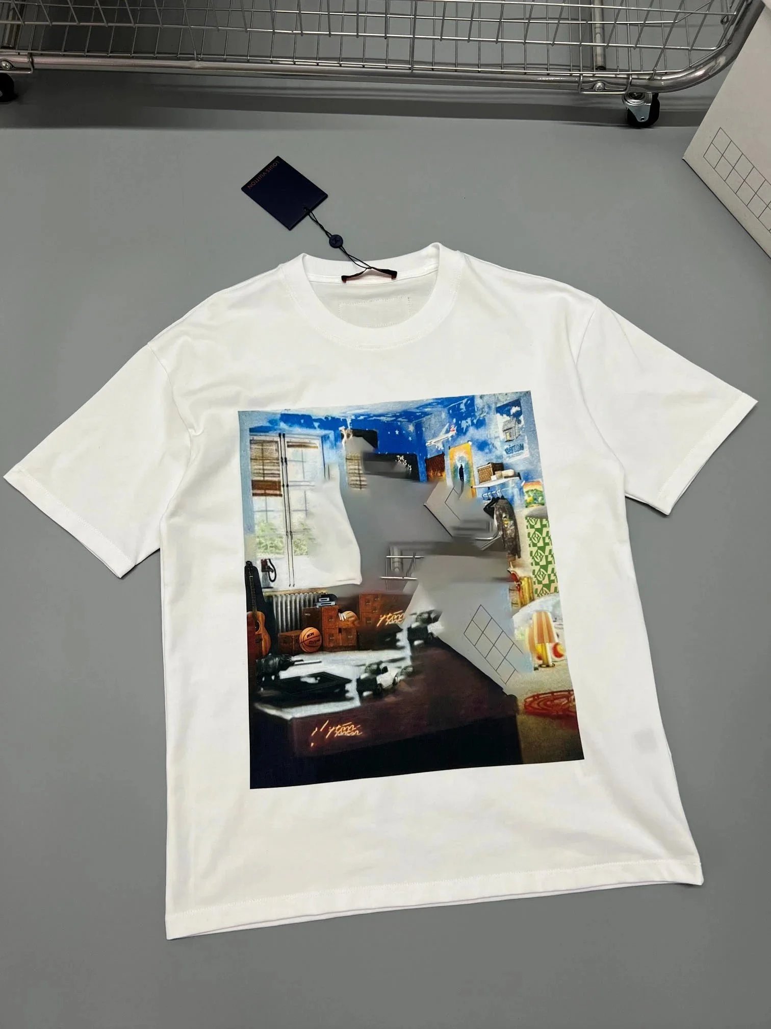 Design Abstract Scribble Print White T-Shirt - 8