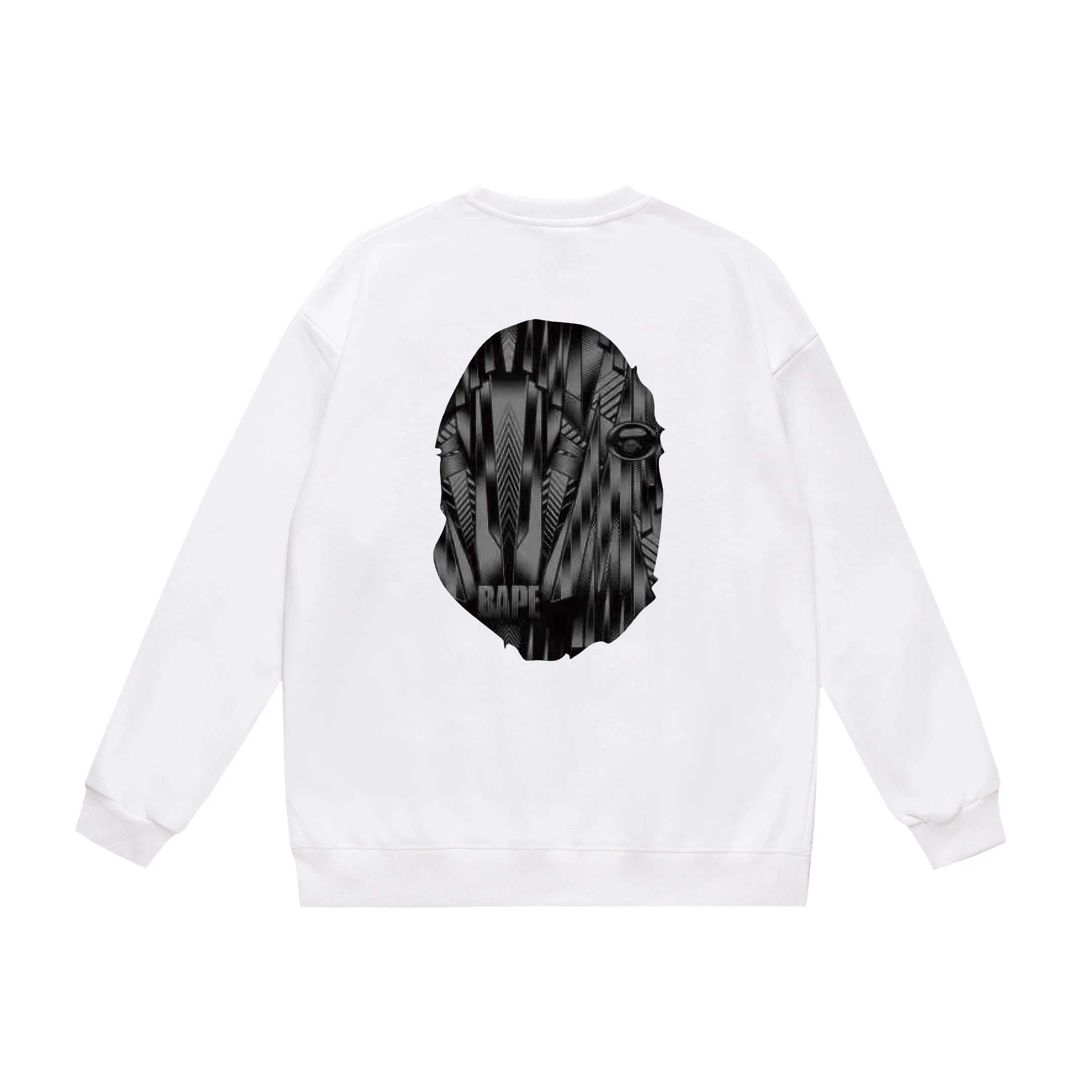 A Bathing Ape Geometric Camo Ape Head Crewneck Sweatshirt Gray Hoodie - 6