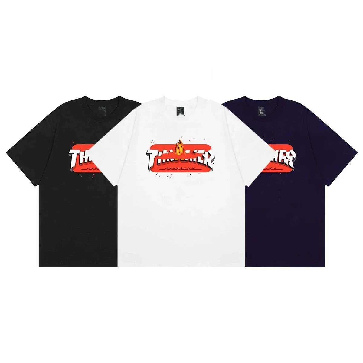 Thrasher Magazine Flame Logo White T-Shirt - 15