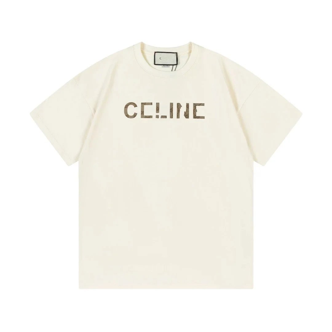 Celine Logo Graphic Print White T-Shirt - 6