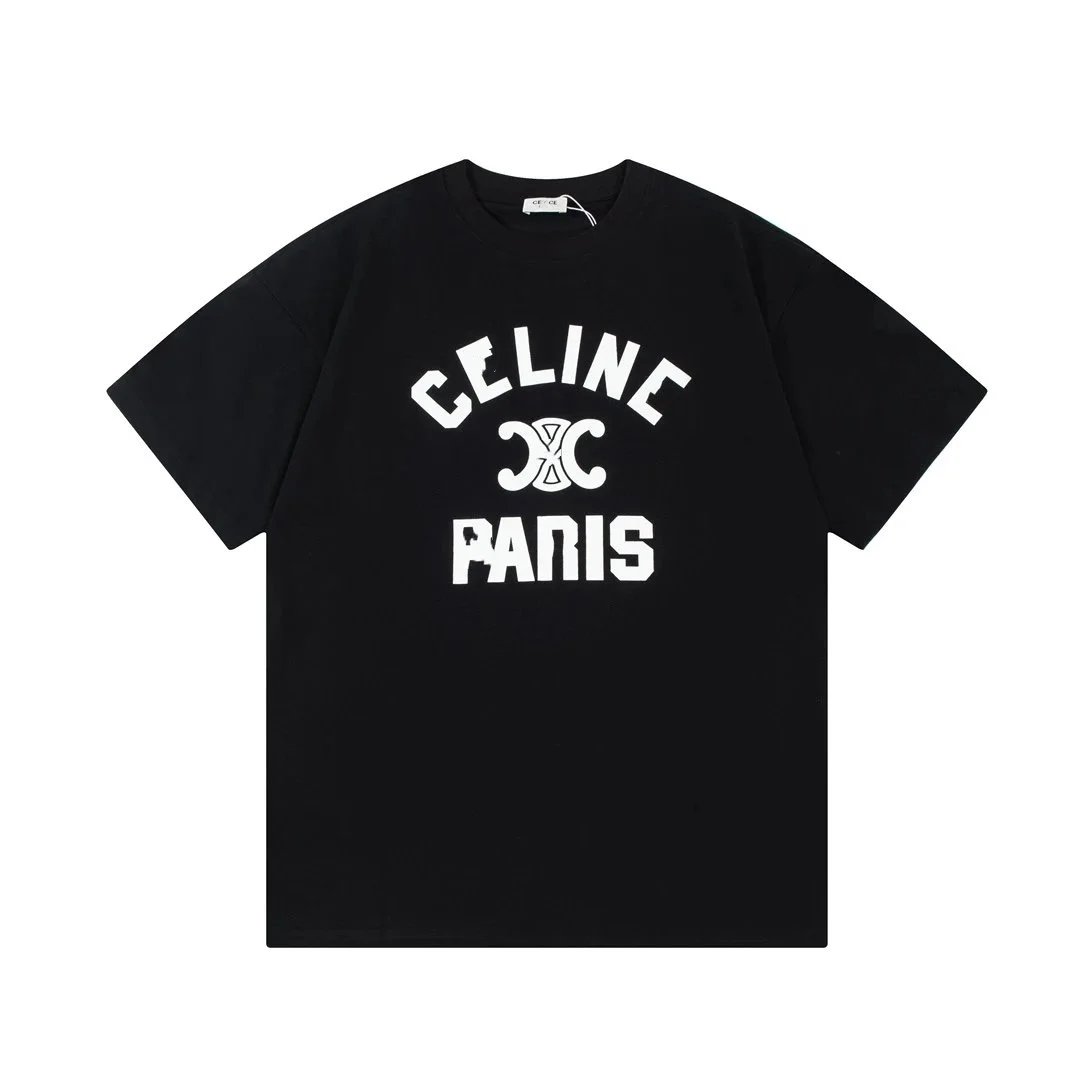 Celine Logo Graphic Print White T-Shirt - 11