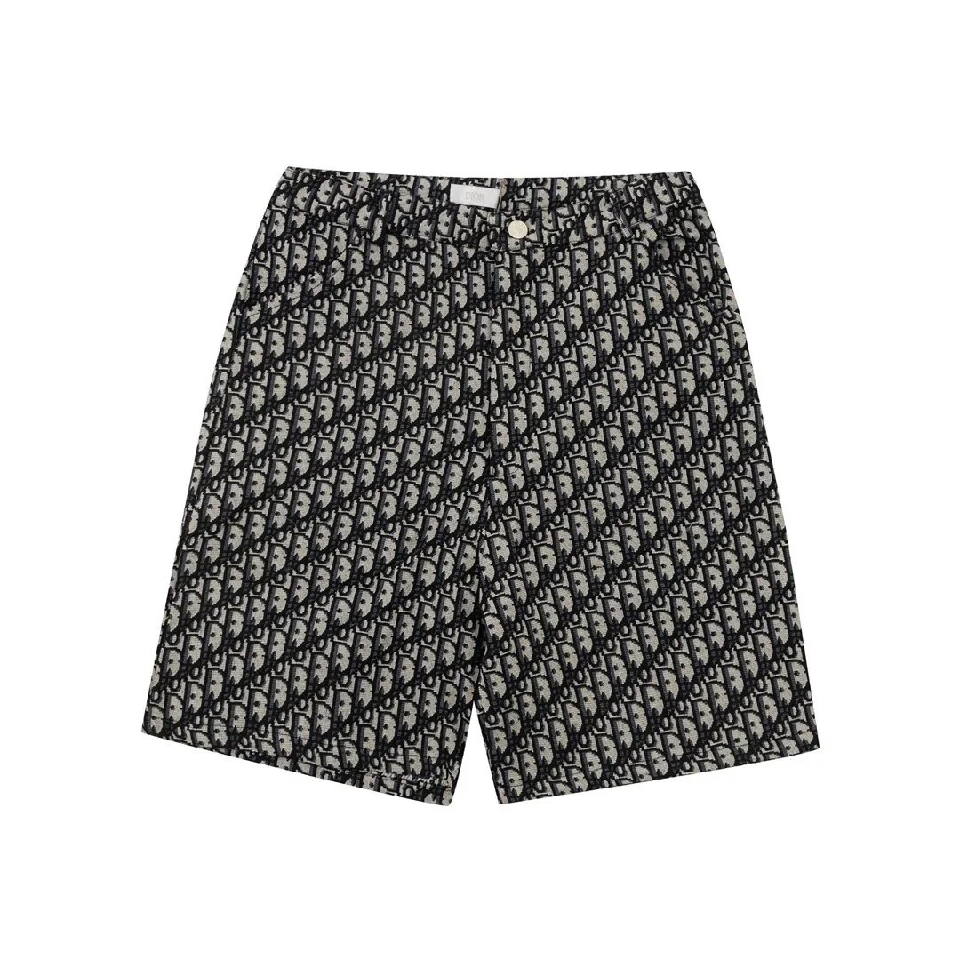 Dior Shorts Oblique and logo-print drawstring — 01