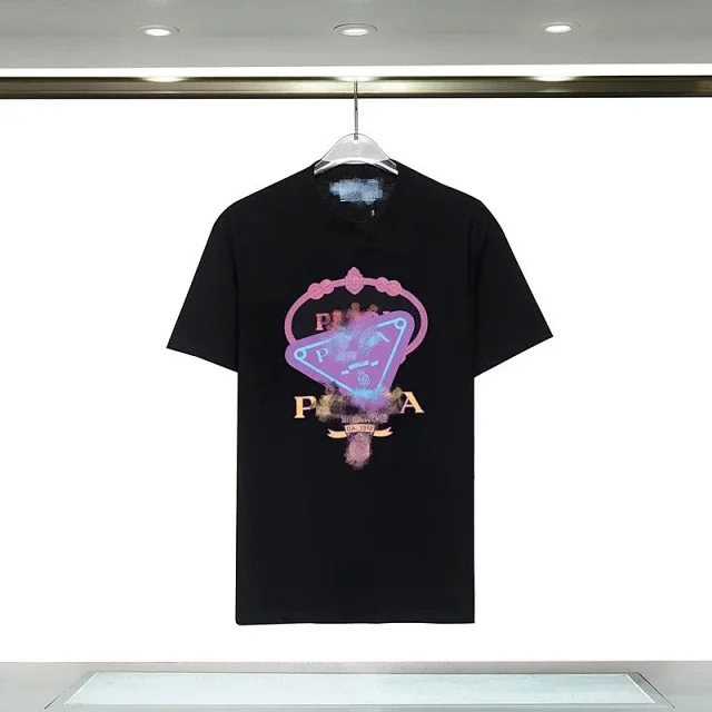 Prada T-Shirts Short-Sleeve Logo Graphic T-Shirt product detail image 34