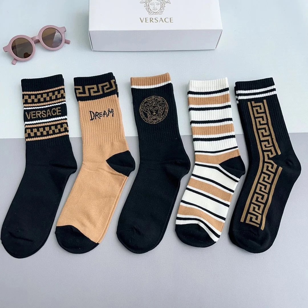 Versace Medusa Logo Ankle Socks in Gray, Heather Gray, Navy, White, and Black - 13