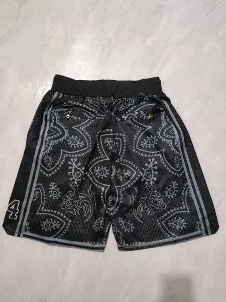 Design Bandana Print Mesh Shorts Black - 1