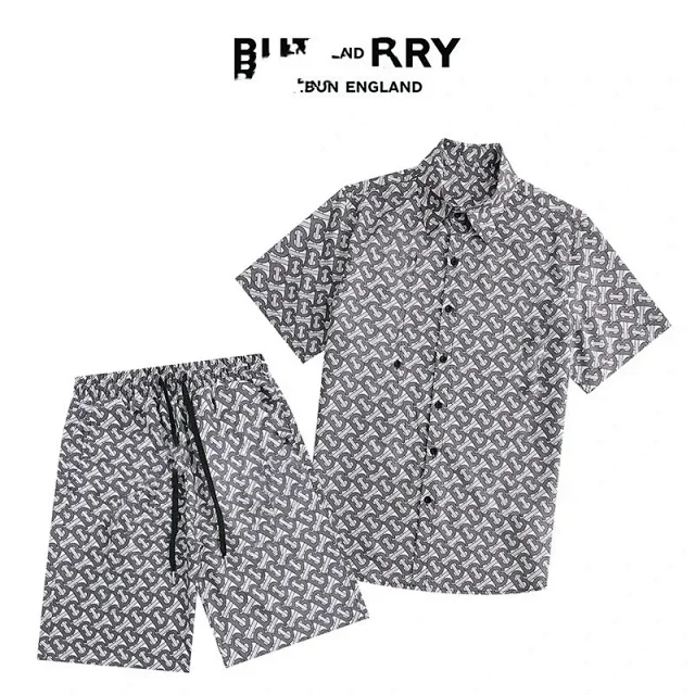 Burberry Matching Sets Short-Sleeve Shirt and Shorts Monogram Set product detail image 3