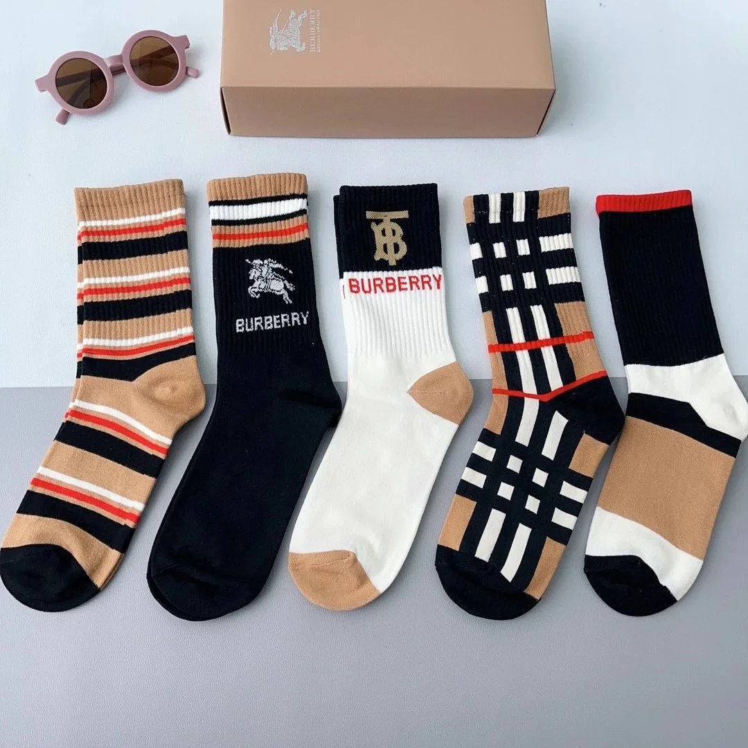 Burberry Logo Patch Socks Multicolor Socks - 10