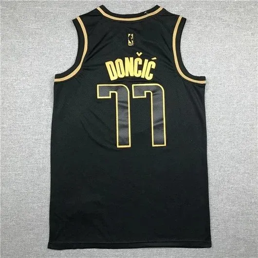 NBA Luka Dončić City Edition Jersey Black Gold - 7