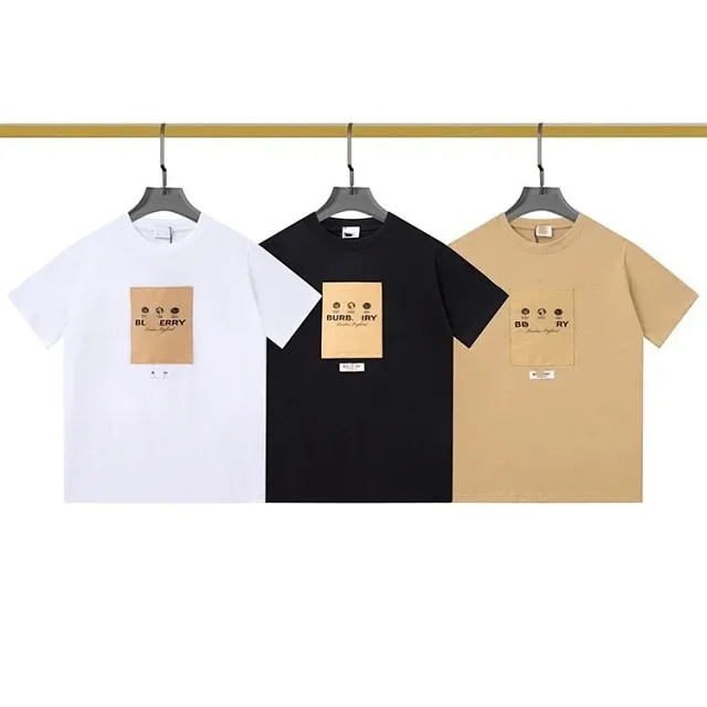 Burberry T-Shirts Short-Sleeve Polo with Striped Collar and Equestrian Knight Embroidery product detail image 25
