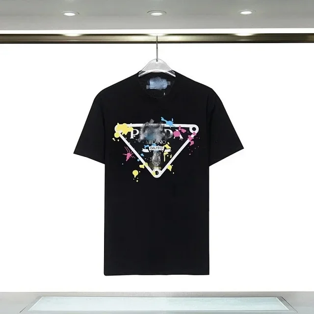 Prada T-Shirts Short-Sleeve Logo Graphic T-Shirt product detail image 37