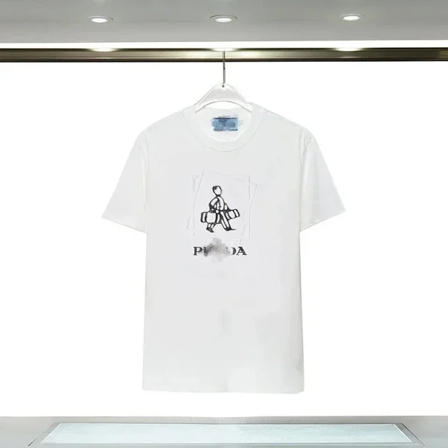 Prada T-Shirts Short-Sleeve Logo Graphic T-Shirt product detail image 39