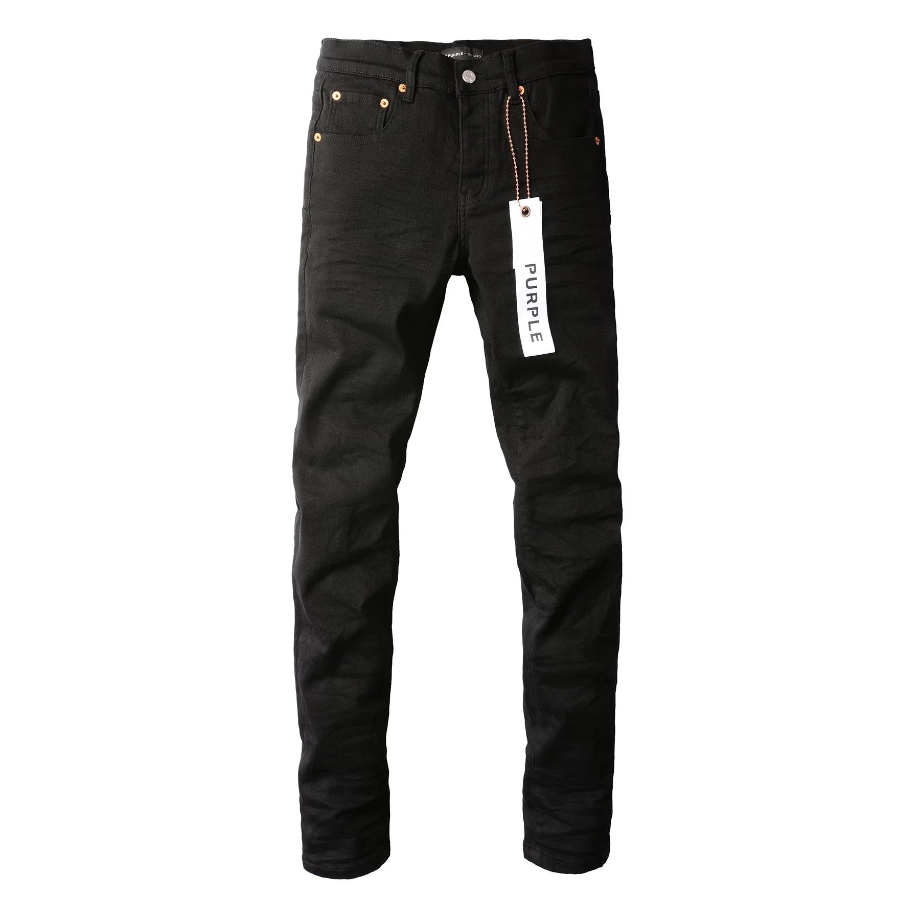 Design Distressed Yellow-Panel Jeans Dark Wash - 15