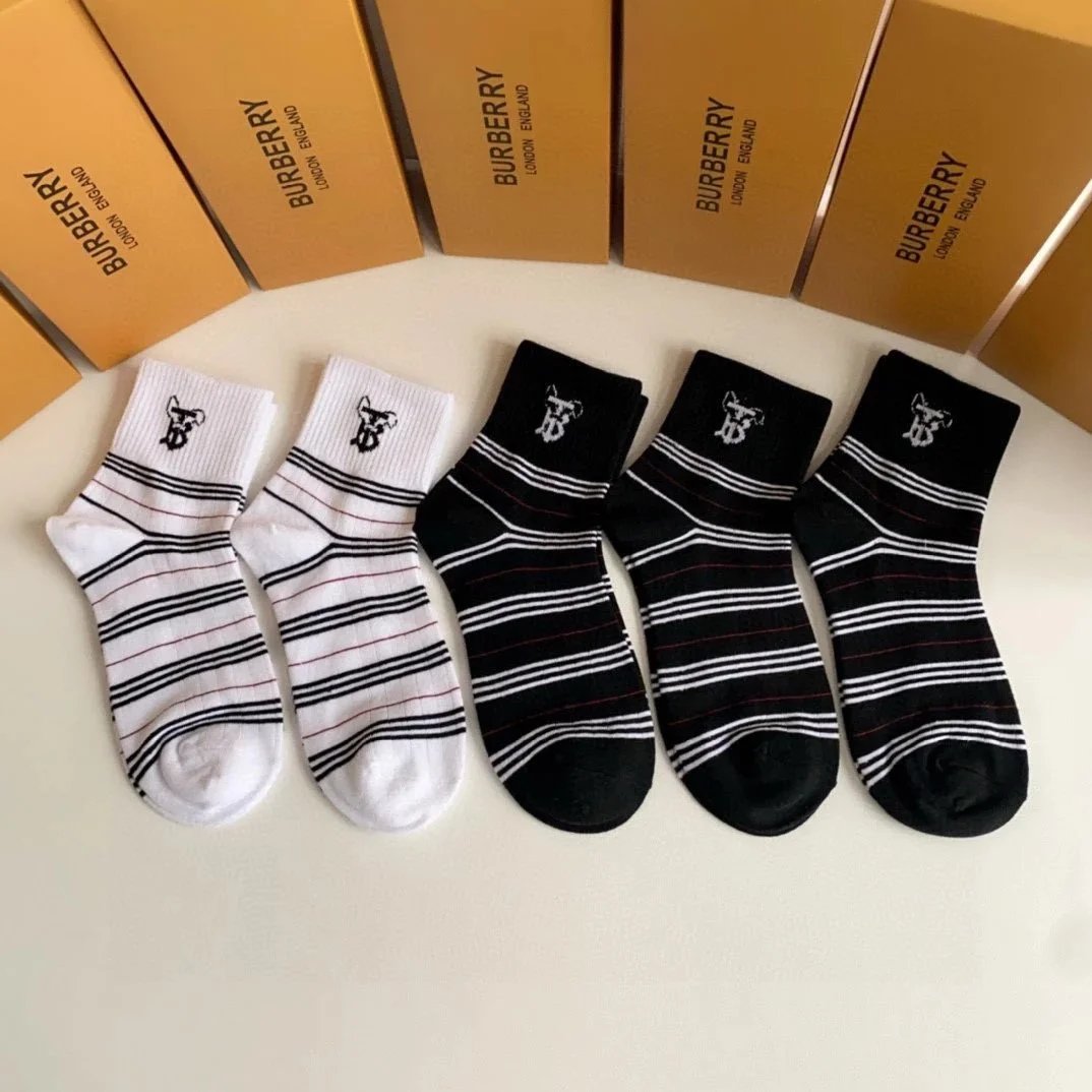 Burberry Logo Patch Socks Multicolor Socks - 12