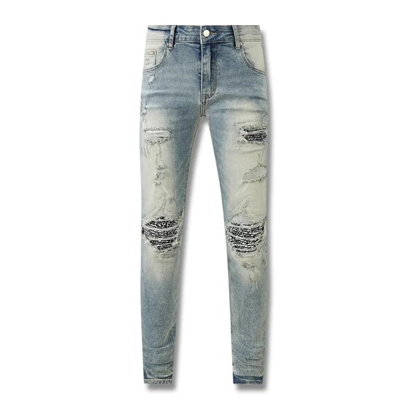 Amiri Distressed Logo Print Black Jeans - 3