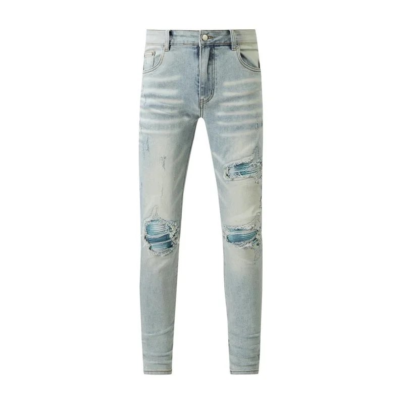 Amiri Distressed Logo Print Black Jeans - 8