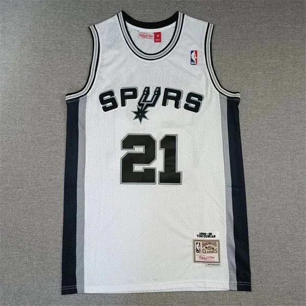 Mitchell & Ness Football Jerseys Tim Duncan San Antonio Spurs #21 Hardwood Classics Basketball Jersey — 02