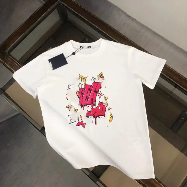 Louis Vuitton T-Shirts Short-Sleeve Graphic Crewneck product detail image 9