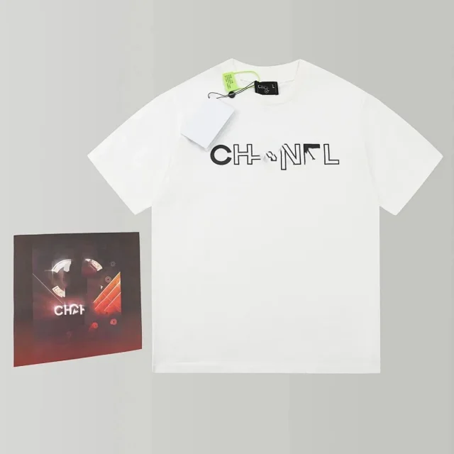 Chanel T-Shirts Distressed Logo Print T-Shirt product detail image 2