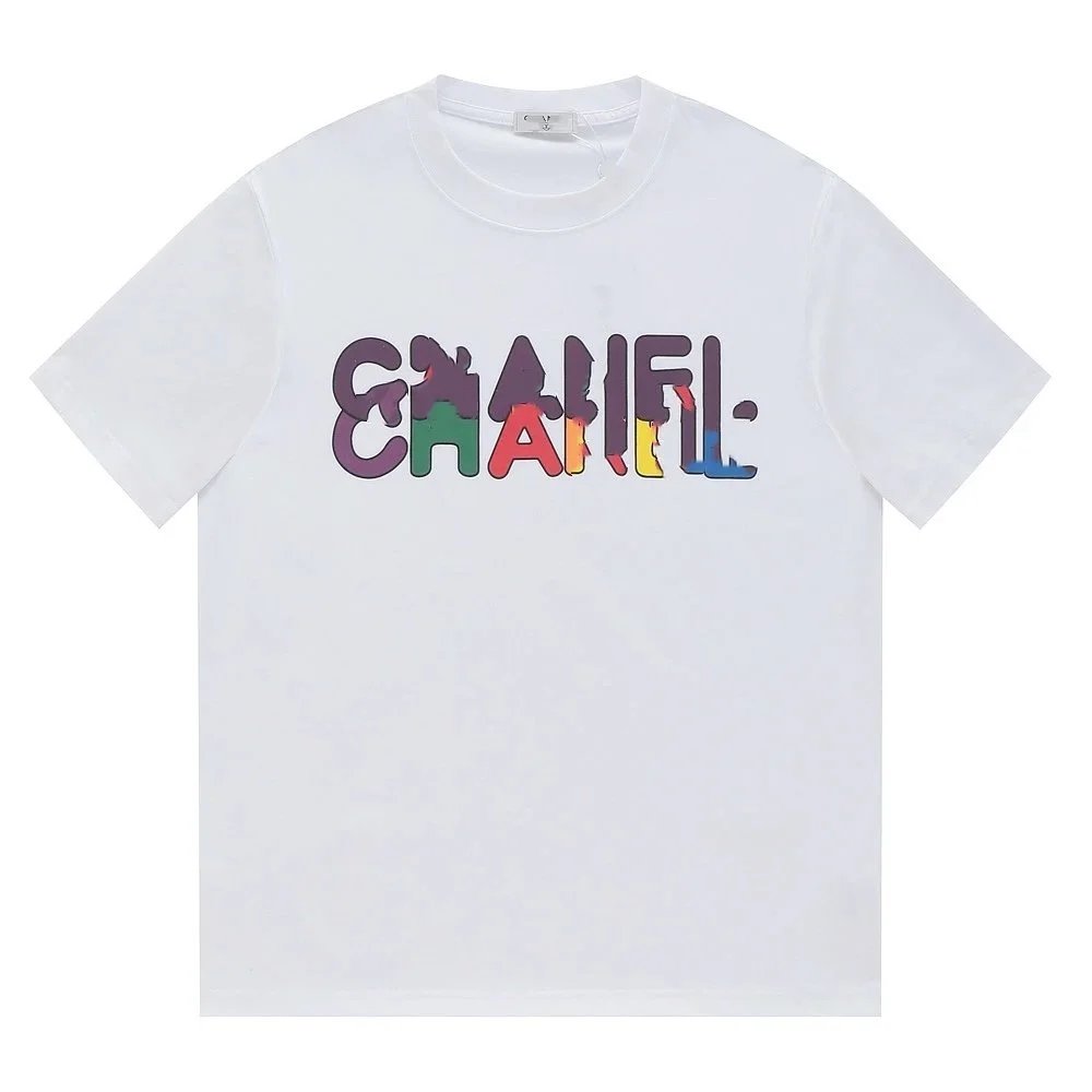 Chanel Rainbow Logo White T-Shirt - 32