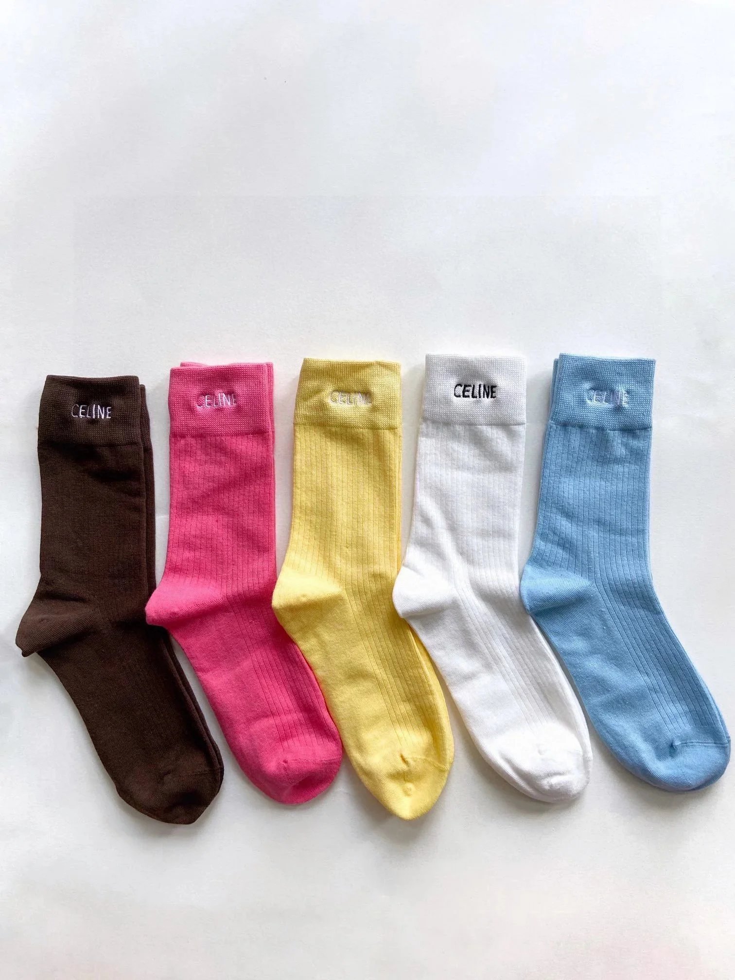 Celine Céline Paris Logo Print Socks Black and White Socks - 15