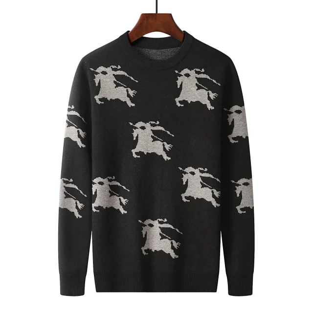 Burberry Knitwear Crewneck knit sweater with stripe or monogram designs product detail image 1