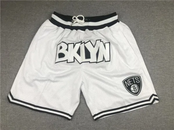 NBA Brooklyn Nets BKLYN Mesh Shorts White Shorts - 1