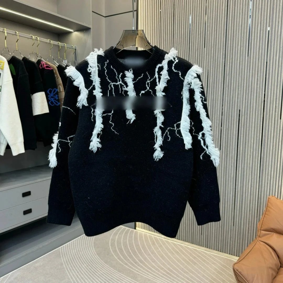 Design Star Graphic Knit Sweater Black and Light Gray - 4