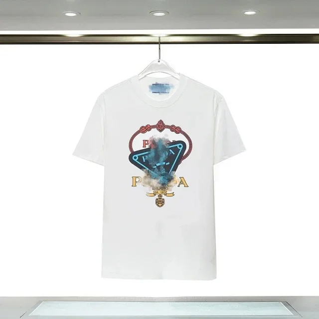 Prada T-Shirts Short-Sleeve Logo Graphic T-Shirt product detail image 35