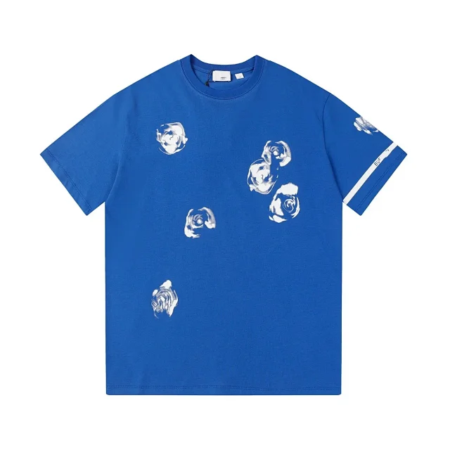 Burberry T-Shirts Short-Sleeve Polo with Striped Collar and Equestrian Knight Embroidery product detail image 23
